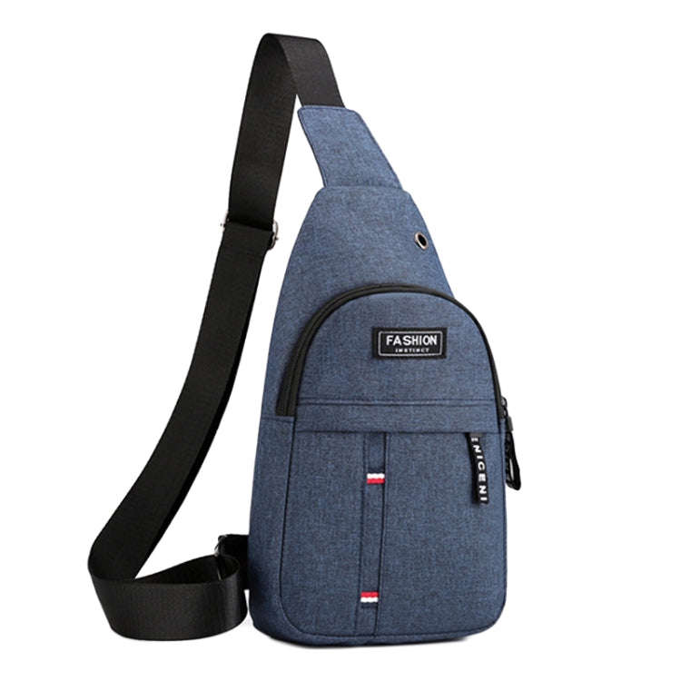 Men Chest Bag Casual Sports Shoulder Crossbody Bag Canvas Backpack(Dark Blue)