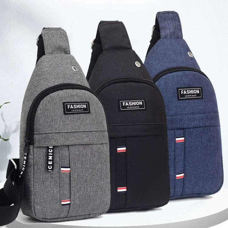 Men Chest Bag Casual Sports Shoulder Crossbody Bag Canvas Backpack(Grey)