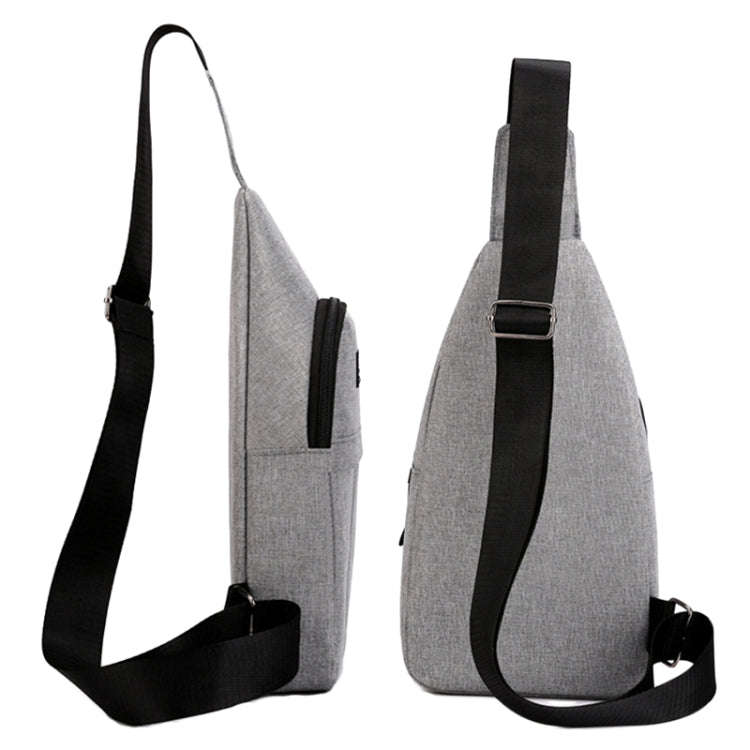 Men Chest Bag Casual Sports Shoulder Crossbody Bag Canvas Backpack(Grey)