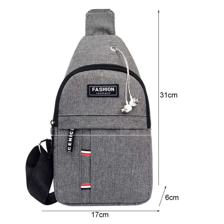 Men Chest Bag Casual Sports Shoulder Crossbody Bag Canvas Backpack(Black)