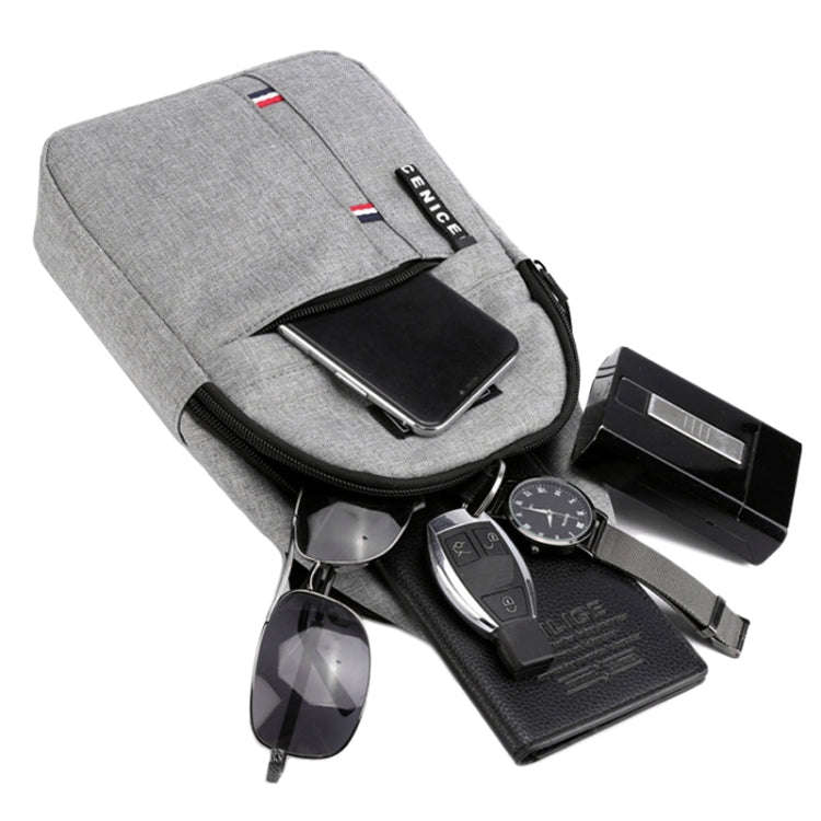 Men Chest Bag Casual Sports Shoulder Crossbody Bag Canvas Backpack(Grey)