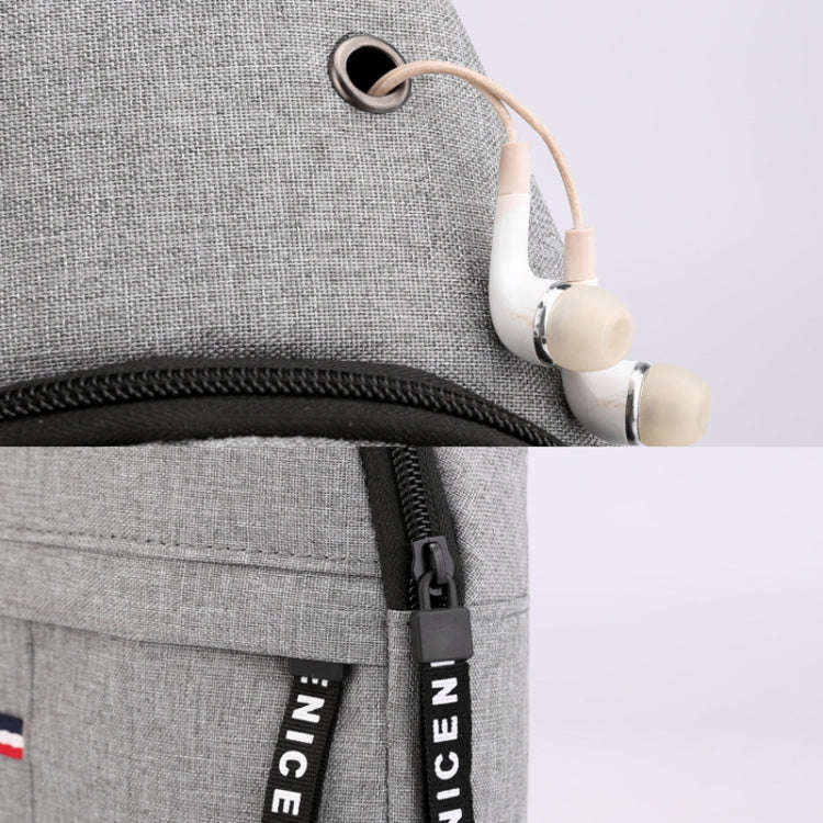 Men Chest Bag Casual Sports Shoulder Crossbody Bag Canvas Backpack(Black)