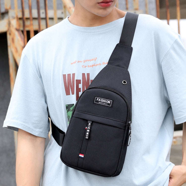 Men Chest Bag Casual Sports Shoulder Crossbody Bag Canvas Backpack(Grey)