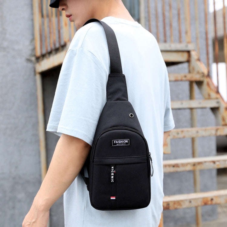 Men Chest Bag Casual Sports Shoulder Crossbody Bag Canvas Backpack(Grey)