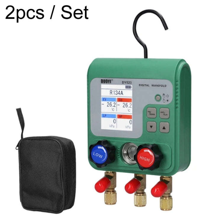 2pcs / Set DUOYI DY523 Automotive Vacuum Pressure Gauge Liquid Charge Fluorine Repair Electronic ...