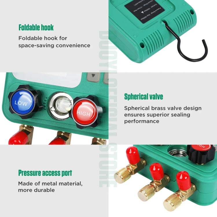 11pcs / Set DUOYI DY523 Automotive Vacuum Pressure Gauge Liquid Charge Fluorine Repair Electronic...