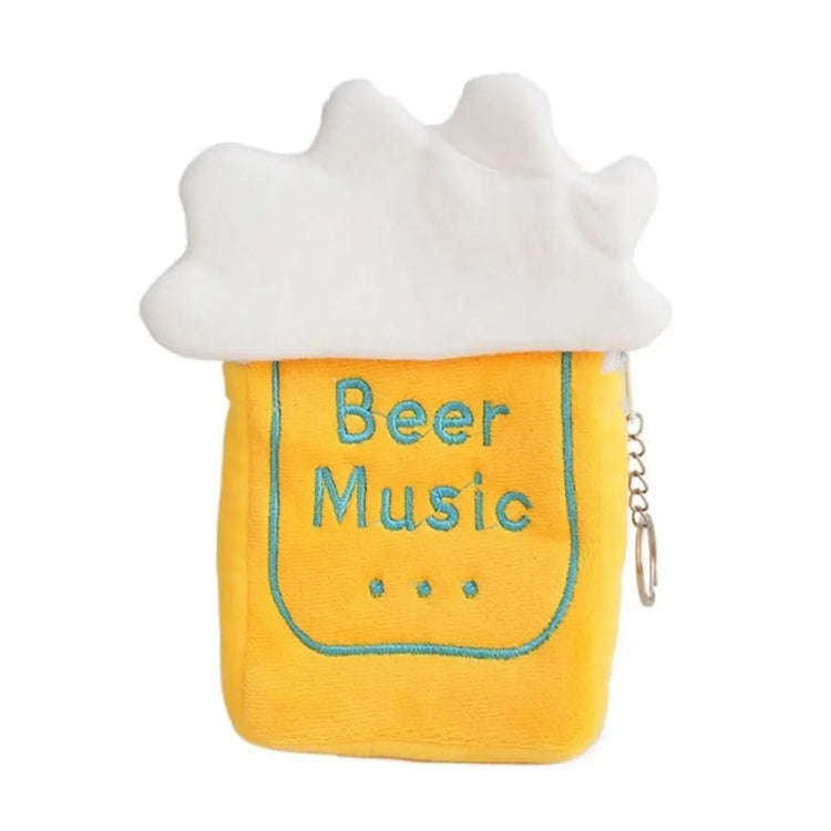 Cute Breakfast Cartoon Wallet Coin Lipstick Data Cable Storage Bag Purse, Style: Beer