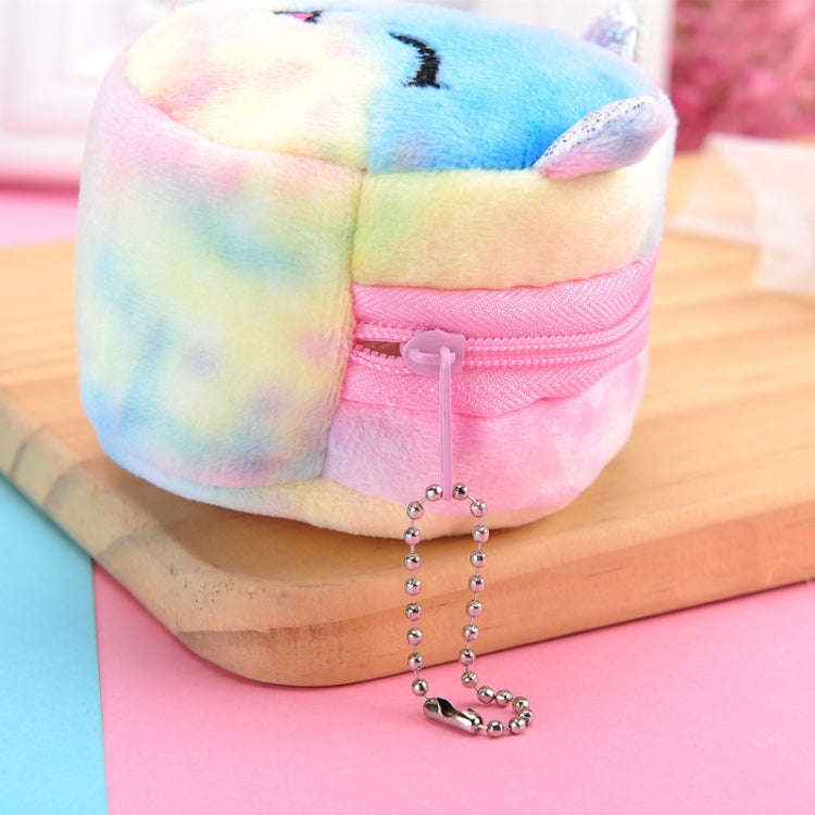 Mini Colorful Round Plush Coin Purse Lipstick Data Cable Portable Bag, Style: Rabbit