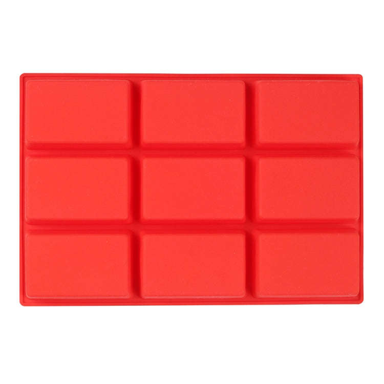 9 Grids Long Cubes Silicone Cake Mold Handmade Aromatherapy Soap Mold(Red)