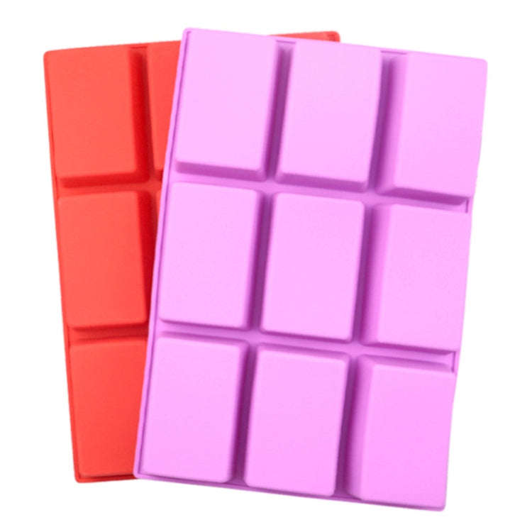 9 Grids Long Cubes Silicone Cake Mold Handmade Aromatherapy Soap Mold(Red)