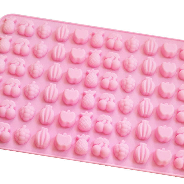 66 Grids Fruit Silicone Fudge Molds Mini Candy Molds(Pink)