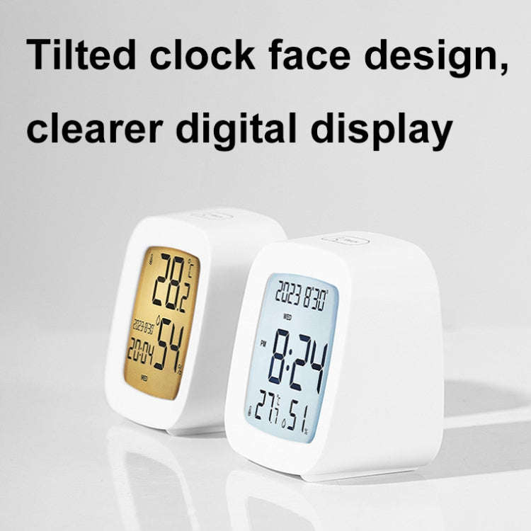 Multifunctional Temperature and Humidity LCD Clock Home Bedside Alarm Clock(2306 Black)