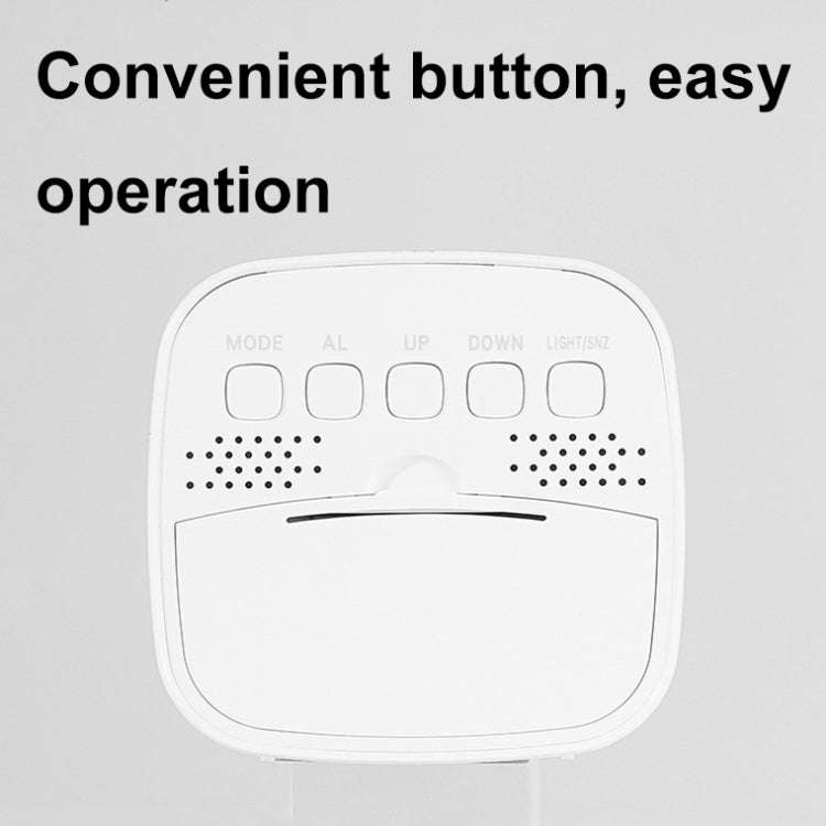 Multifunctional Temperature and Humidity LCD Clock Home Bedside Alarm Clock(2306 Black)