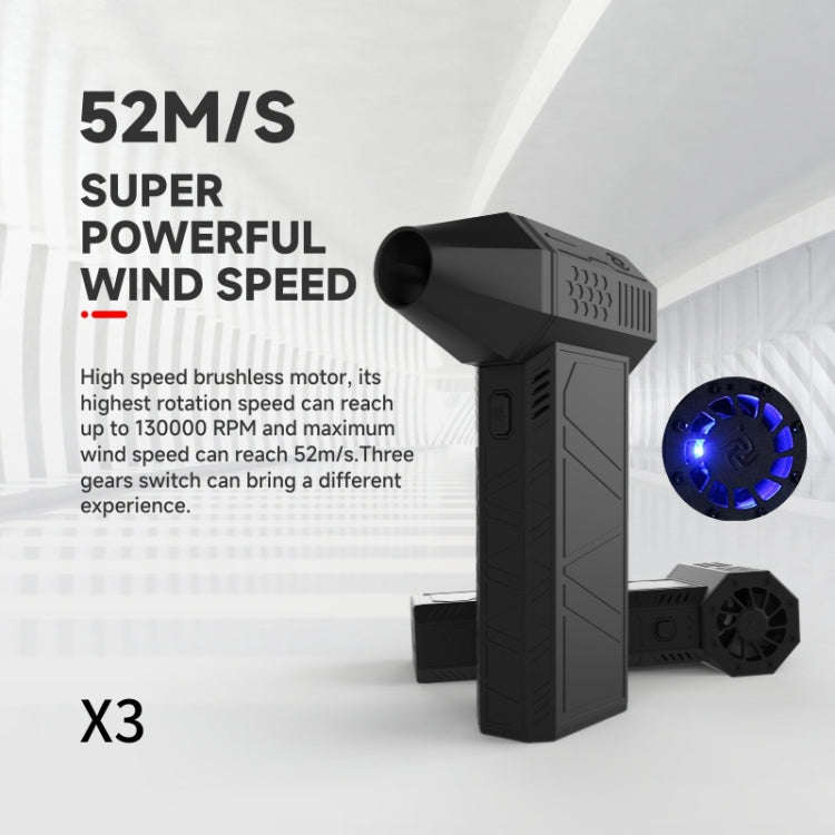 130000R PM52+M/S Brushless Motor Industrial Dust Blowing Turbo Fan(Black)