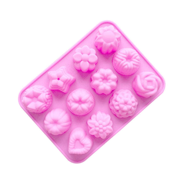 12 Grids Different Flower Grass Shape Silicon Model Kitchen Baking Cake Model DIY Handmade Soap M...