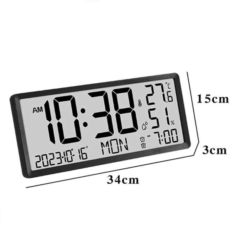 LCD Multifunctional Living Room Wall Clock Electronic Clock With Date/Temperature/Humidity Displa...