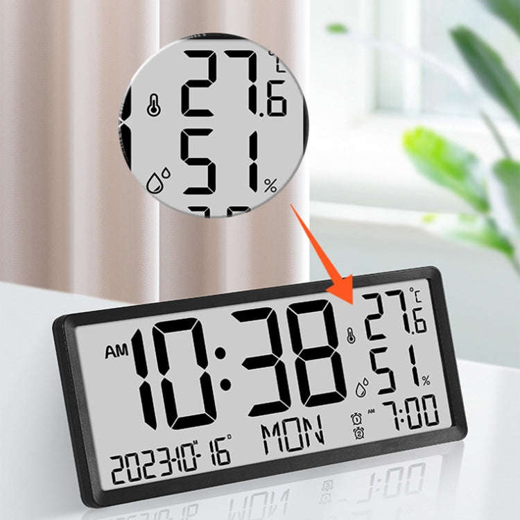 LCD Multifunctional Living Room Wall Clock Electronic Clock With Date/Temperature/Humidity Displa...