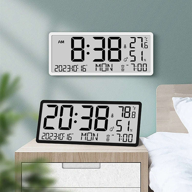 LCD Multifunctional Living Room Wall Clock Electronic Clock With Date/Temperature/Humidity Displa...