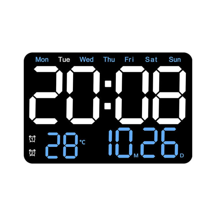 Multifunctional LED Digital Display Electronic Wall Clock Living Room Silent Alarm Clock, Color: ...