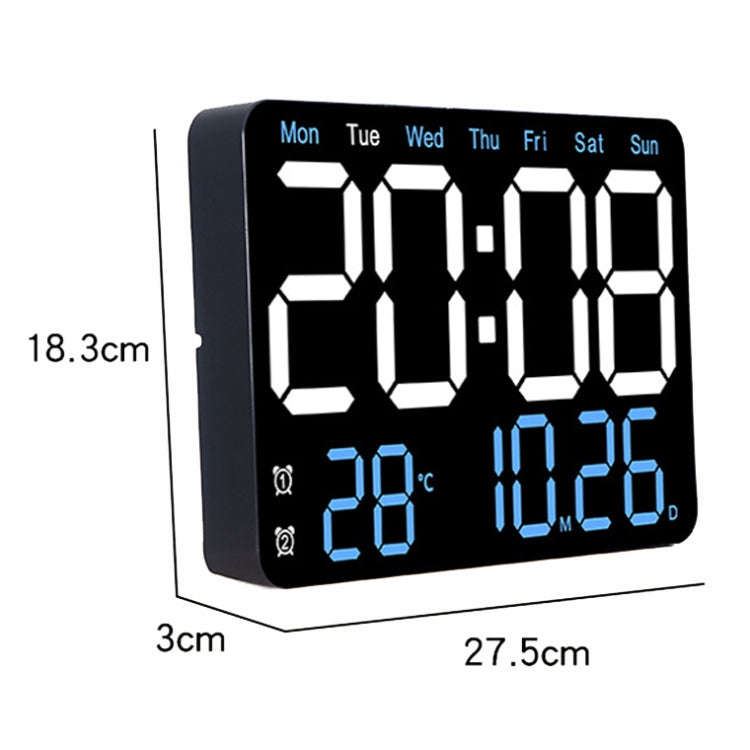Multifunctional LED Digital Display Electronic Wall Clock Living Room Silent Alarm Clock, Color: ...