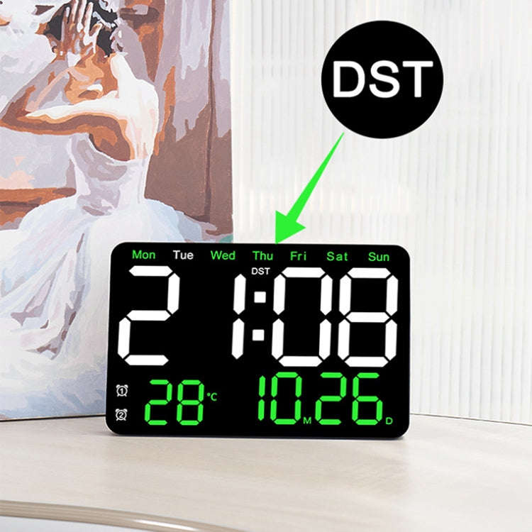 Multifunctional LED Digital Display Electronic Wall Clock Living Room Silent Alarm Clock, Color: ...
