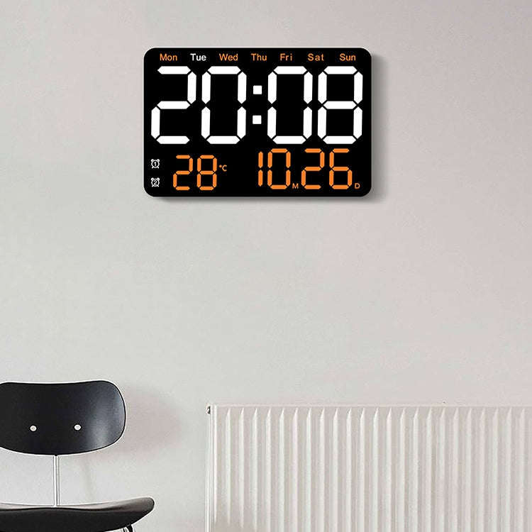 Multifunctional LED Digital Display Electronic Wall Clock Living Room Silent Alarm Clock, Color: ...