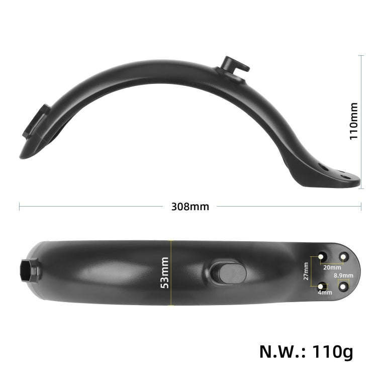 For Xiaomi M365 / 1S / PRO Scooter Accessories Plastic Rear Fender 4 Hole Rear Fenders 8.5 inch F...