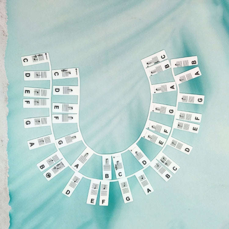 Silicone Piano Notes Guide Removable Piano Keyboard, Spec: 61 Keys White Bottom Black Text