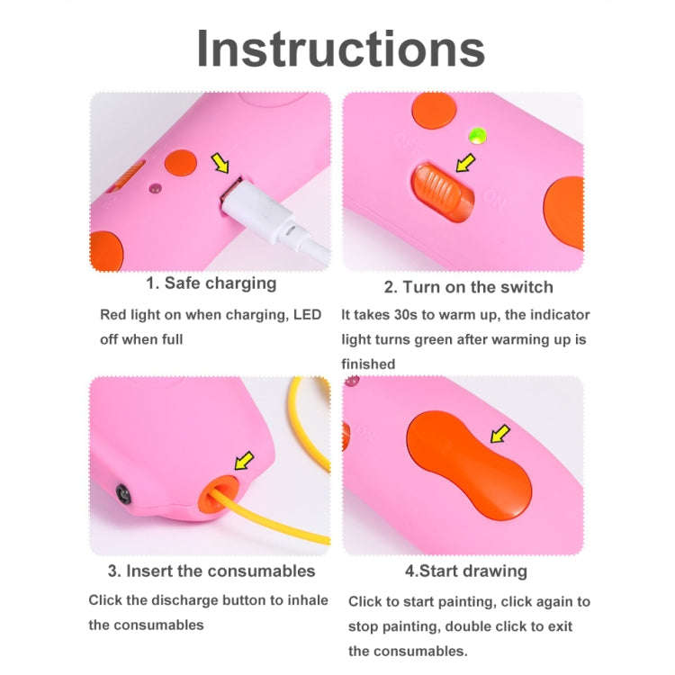 Infrared Sensing Low-temperature 3D Printing Pen Children DIY Graffiti Painting Pen(1000 mAh-Blue)