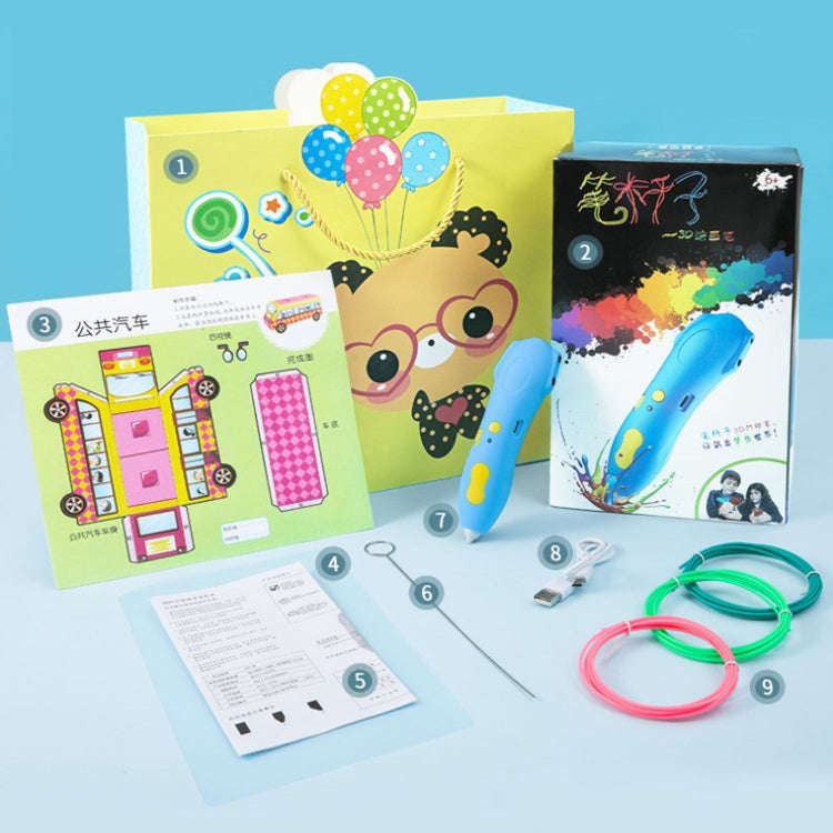 Infrared Sensing Low-temperature 3D Printing Pen Children DIY Graffiti Painting Pen(1000 mAh-Pink)
