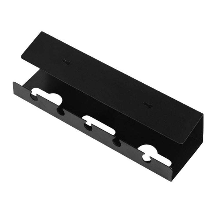 Under Desk Cable Organizer Hole-Free Home Computer Table Bottom Power Cord Plug Storage Rack(Black)