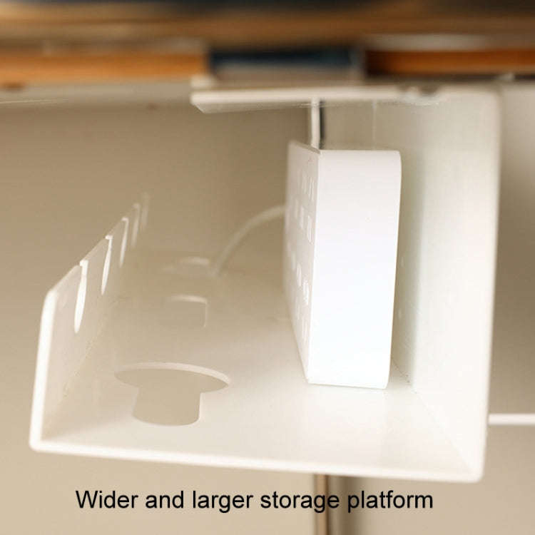Under Desk Cable Organizer Hole-Free Home Computer Table Bottom Power Cord Plug Storage Rack(Black)
