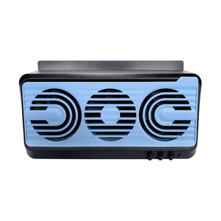 Solar Car Exhaust Fan Air Circulation Cooling Ventilation Fan(Black Blue)