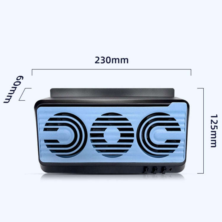 Solar Car Exhaust Fan Air Circulation Cooling Ventilation Fan(Black Blue)