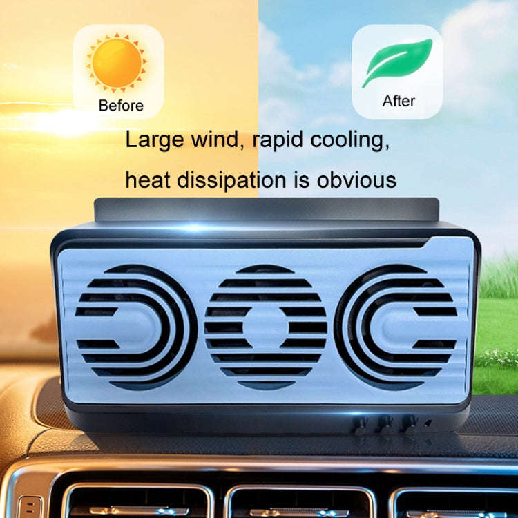 Solar Car Exhaust Fan Air Circulation Cooling Ventilation Fan(Black Blue)
