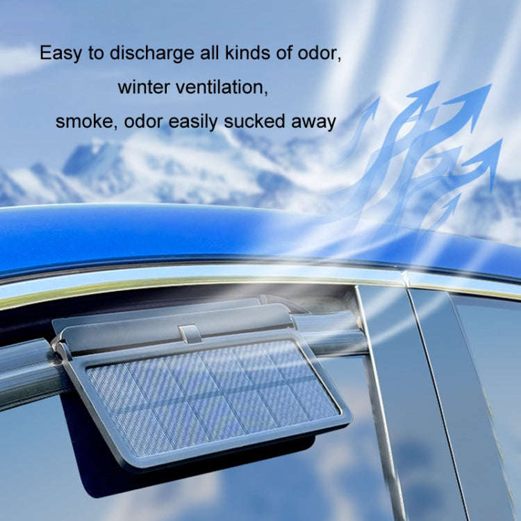 Solar Car Exhaust Fan Air Circulation Cooling Ventilation Fan(Black Blue)