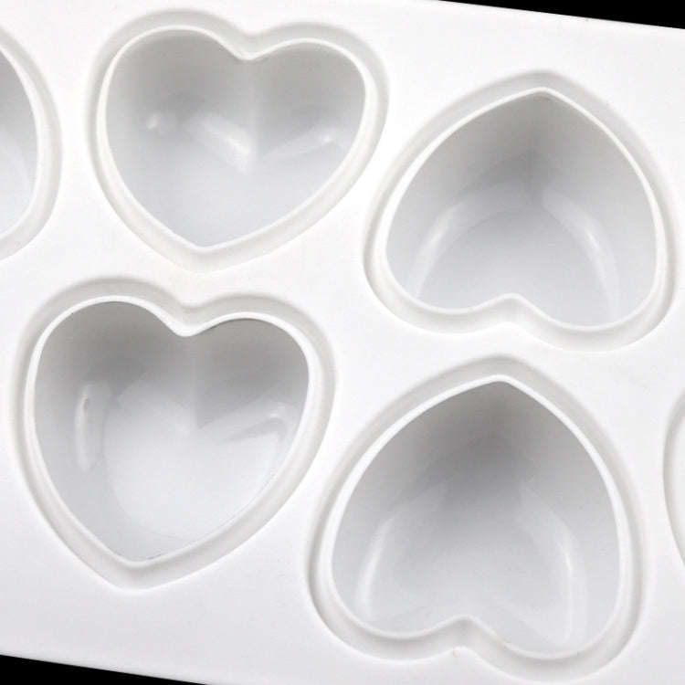 8 Grids Heart Silicone Chocolate Mold Handmade Aroma Soap Mould(White)