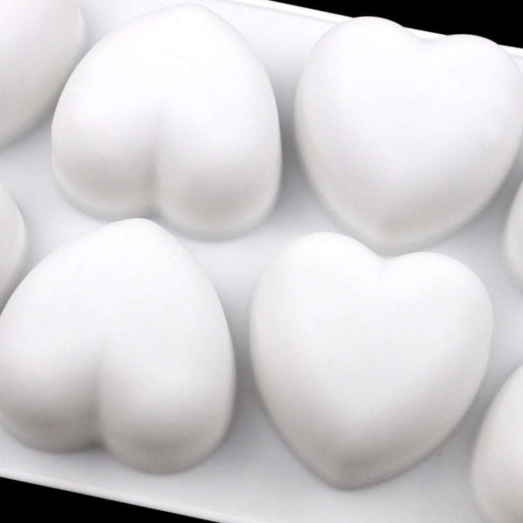 8 Grids Heart Silicone Chocolate Mold Handmade Aroma Soap Mould(White)
