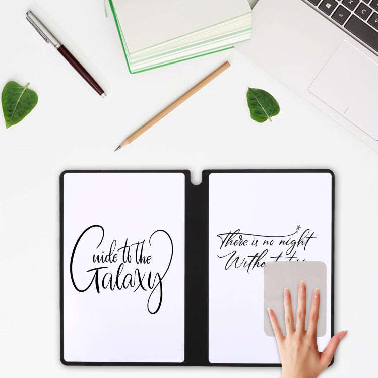 A5 Whiteboard Notebook Portable Erasable Draft Book Note Message Board(Black)