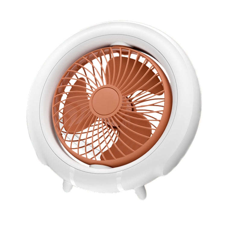 Night Light Desktop Folding Fan Outdoor Camping Hanging Mini Fan, Color: Orange Basic