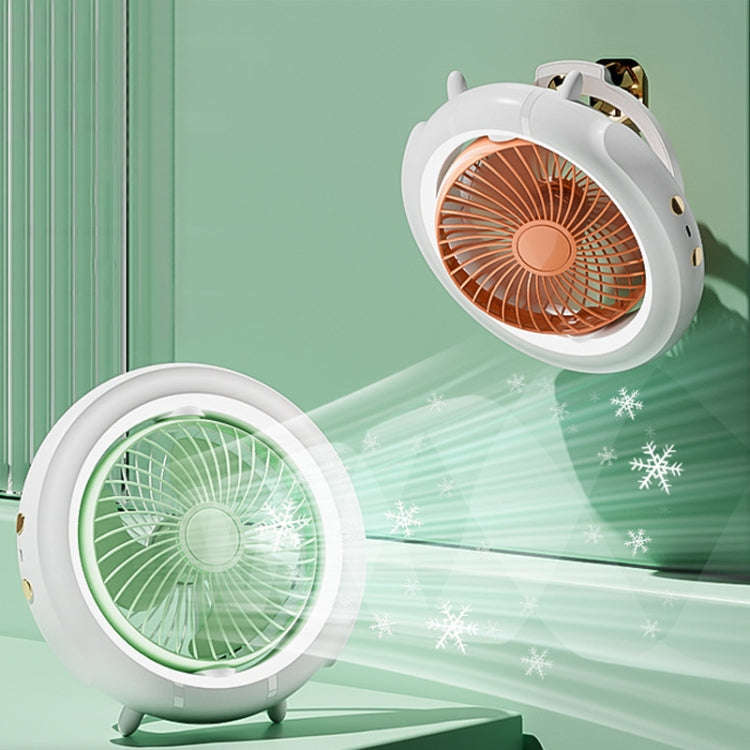Night Light Desktop Folding Fan Outdoor Camping Hanging Mini Fan, Color: Green Basic
