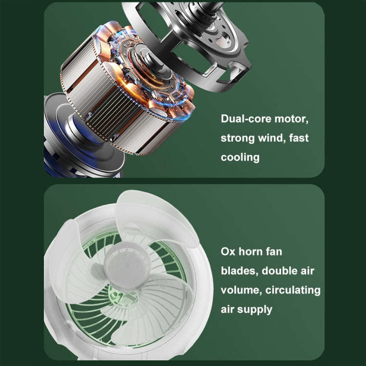 Night Light Desktop Folding Fan Outdoor Camping Hanging Mini Fan, Color: Green Basic