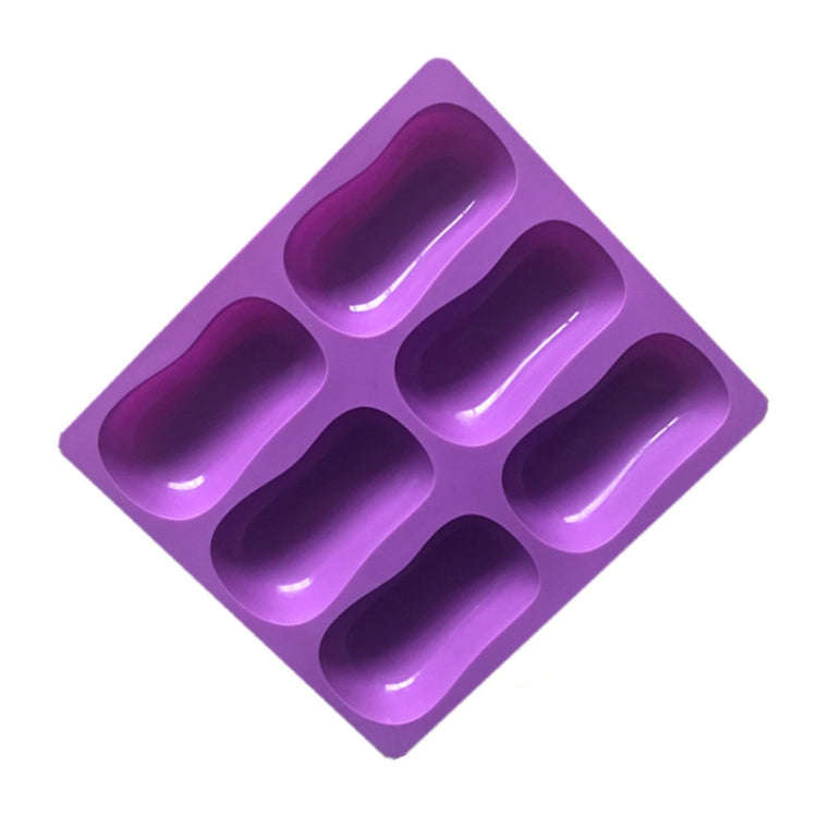 6 Grids Handmade Aromatherapy Soap Mould Baking DIY Silicone Molds(Purple)