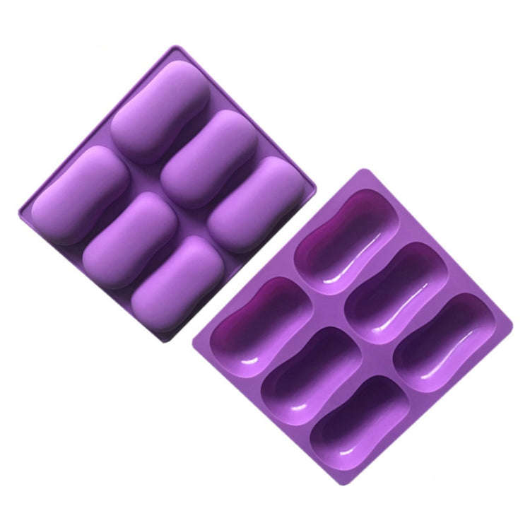 6 Grids Handmade Aromatherapy Soap Mould Baking DIY Silicone Molds(Purple)
