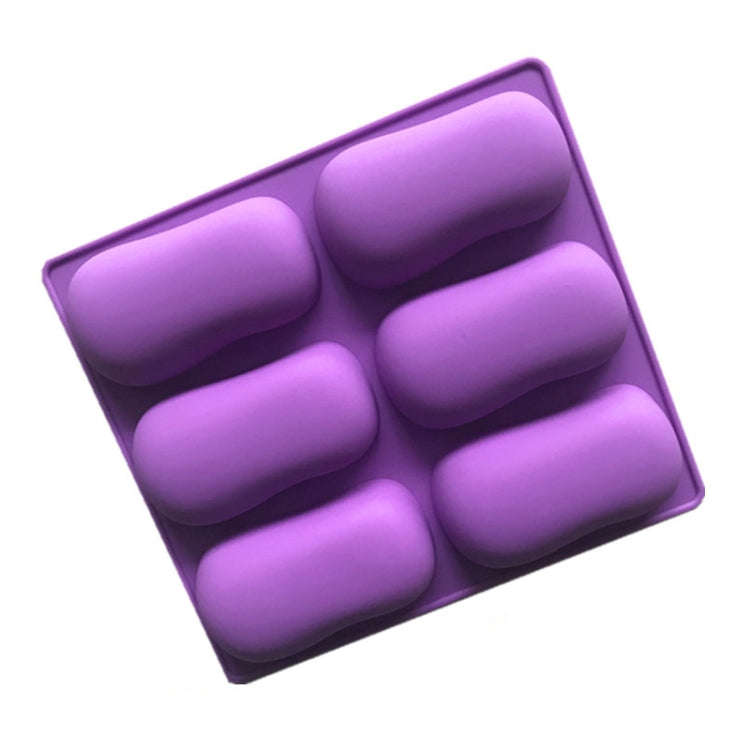 6 Grids Handmade Aromatherapy Soap Mould Baking DIY Silicone Molds(Purple)