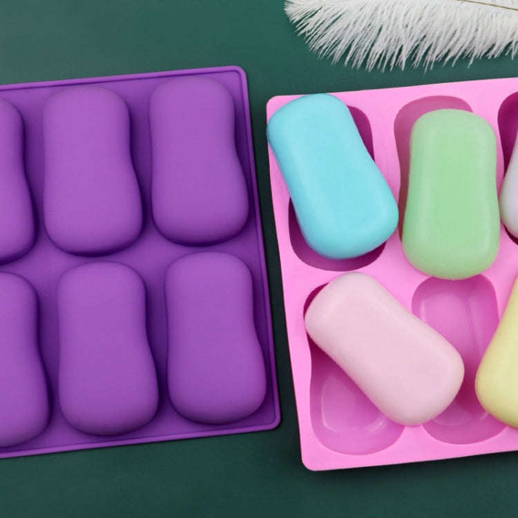6 Grids Handmade Aromatherapy Soap Mould Baking DIY Silicone Molds(Purple)