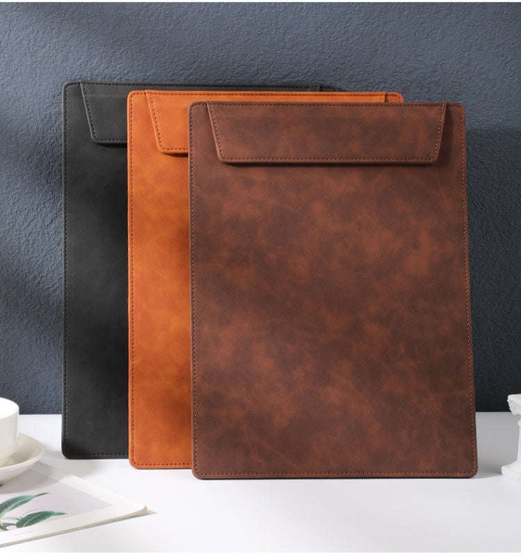 PU Leather A4 Clipboards Magnetic File Folder Office Stationery Supplies(Black)