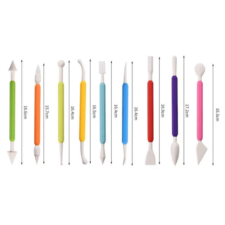 9 In 1 Plastic Fondant Sculpture Pen Tools Pottery Clay Sculpting Modeling Tools