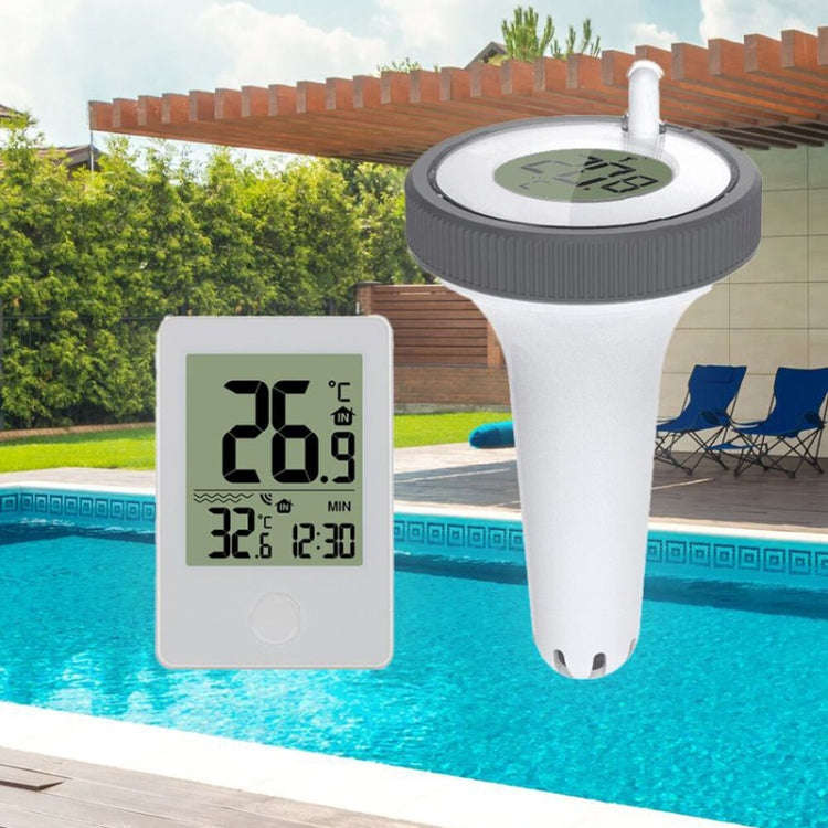 Summer Pool Bathtub Thermometer Wireless Floating Fish Tank Temperature Meter(White)