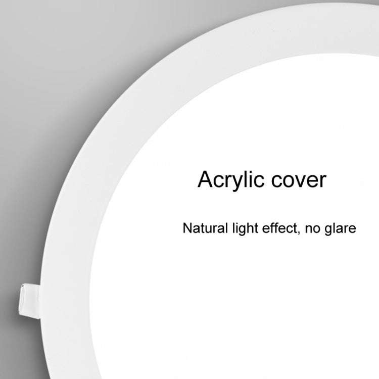 Recessed Concealed Ceiling Downlight Household Wide Voltage Thin Tube Panel Light, Model: 12W Rou...